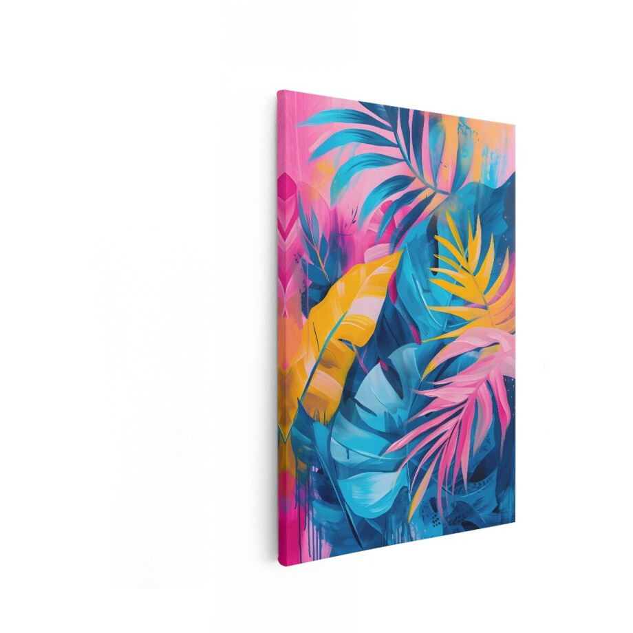 Artaza Canvas Schilderij Abstract - 60x90 cm - Wanddecoratie Tropische Bladeren - Muurdecoratie Kleurrijk - Decoratie Bloemen - Roze Artaza Canvas Schilderij Abstract - 60x90 cm - Wanddecoratie Tropische Bladeren - Muurdecoratie Kleurrijk - Decoratie Bloemen - Roze afbeelding 1
