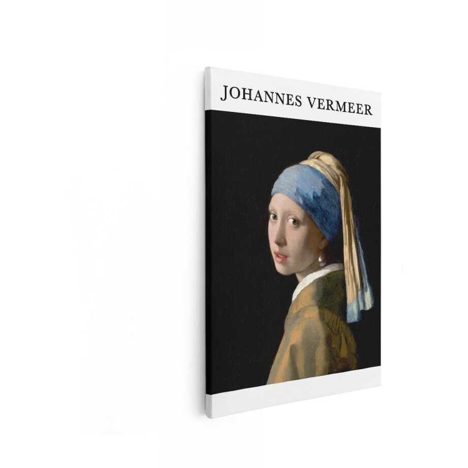 Artaza Canvas Schilderij Meisje Met De Parel - 80x120 cm - Wanddecoratie Johannes Vermeer - Muurdecoratie Oude Meesters - Decoratie Gouden Eeuw afbeelding 1