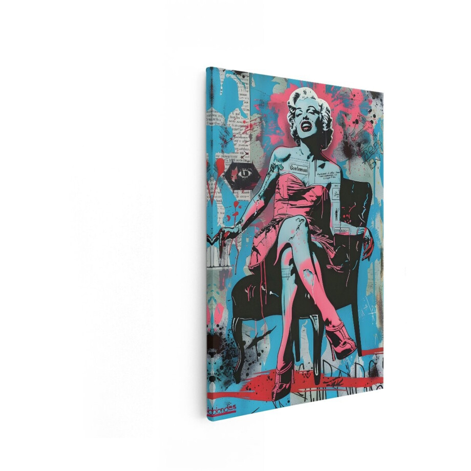 Artaza Canvas Schilderij Marilyn Monroe - 60x90 cm - Pop Art Wanddecoratie - Muurdecoratie Portret - Graffiti Schilderijen Op Canvas afbeelding 1