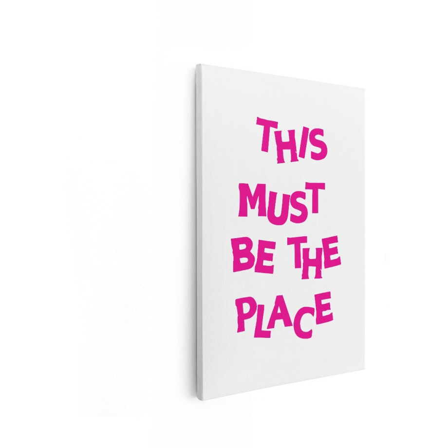 Artaza Canvas Schilderij Quote This Must Be The Place - 20x30 cm - Wanddecoratie Roze Tekst - Muurdecoratie Minimalistisch - Kamer Accessoires Artaza Canvas Schilderij Quote This Must Be The Place - 20x30 cm - Wanddecoratie Roze Tekst - Muurdecoratie Minimalistisch - Kamer Accessoires afbeelding 1