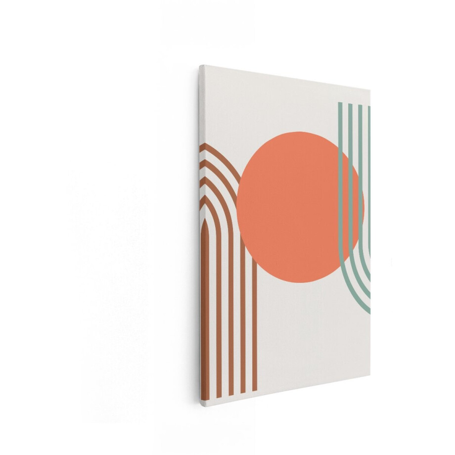 Artaza Canvas Schilderij Abstract - 80x120 cm - Wanddecoratie Boho - Muurdecoratie Geometrisch - Decoratie Retro Boogvormen - Oranje Artaza Canvas Schilderij Abstract - 80x120 cm - Wanddecoratie Boho - Muurdecoratie Geometrisch - Decoratie Retro Boogvormen - Oranje afbeelding 1