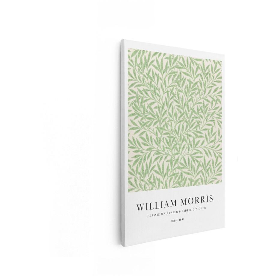 Artaza Canvas Schilderij William Morris Klassieke Behang- en Stoffenontwerper Poster met Groen Bladpatroon - 80x120 cm - Groot - Wanddecoratie Woonkamer - Schilderijen - Muurdecoratie afbeelding 1