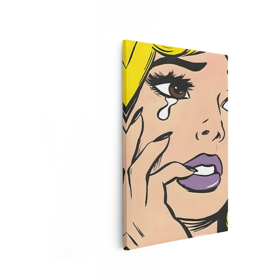 Artaza Canvas Schilderij Pop Art - 20x30 cm - Wanddecoratie Vrouw Gezicht - Muurdecoratie Retro Comic - Schilderijen Op Canvas Lippen Artaza Canvas Schilderij Pop Art - 20x30 cm - Wanddecoratie Vrouw Gezicht - Muurdecoratie Retro Comic - Schilderijen Op Canvas Lippen afbeelding 1