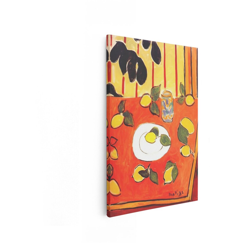 Artaza Canvas Schilderij Matisse Stilleven - 60x90 cm - Wanddecoratie Citroenen - Muurdecoratie Franse Kunst - Decoratie Kleurrijk afbeelding 1