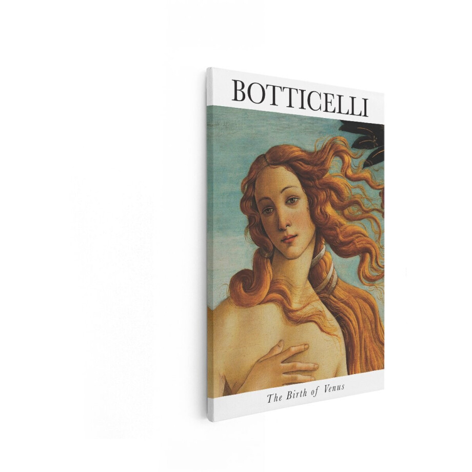 Artaza Canvas Schilderij De Geboorte van Venus van Sandro Botticelli - een Meesterwerk Uit de Renaissance over Mythologie - 80x120 cm - Groot - Wanddecoratie Woonkamer - Schilderijen - Muurdecoratie afbeelding 1