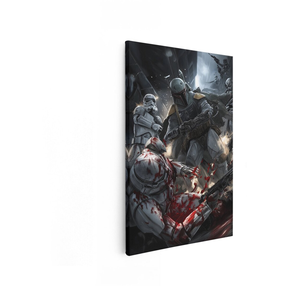 Artaza Canvas Schilderij Boba Fett - 80x120 cm - Star Wars Wanddecoratie - Muurdecoratie Stormtroopers - Decoratie Man Slaapkamer Artaza Canvas Schilderij Boba Fett - 80x120 cm - Star Wars Wanddecoratie - Muurdecoratie Stormtroopers - Decoratie Man Slaapkamer afbeelding 1