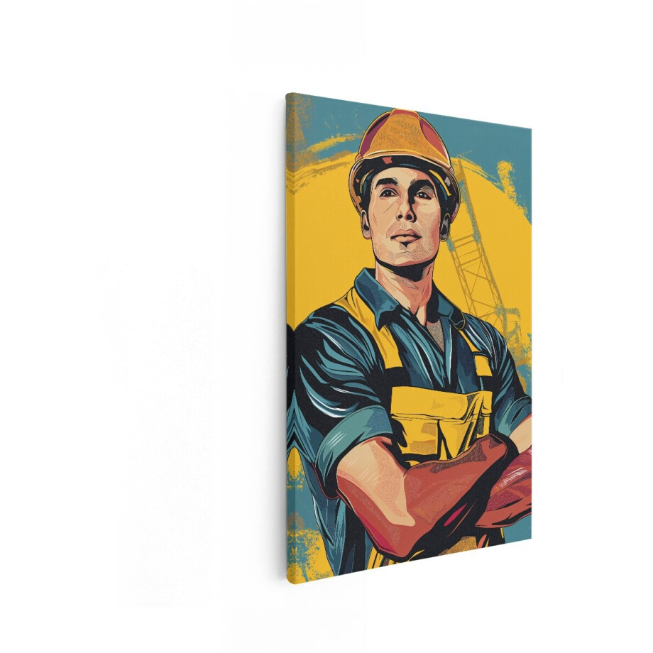Artaza Canvas Schilderij Bouwvakker Portret - 20x30 cm - Wanddecoratie Industrieel - Muurdecoratie Popart Man - Schilderijen Op Canvas Artaza Canvas Schilderij Bouwvakker Portret - 20x30 cm - Wanddecoratie Industrieel - Muurdecoratie Popart Man - Schilderijen Op Canvas afbeelding 1