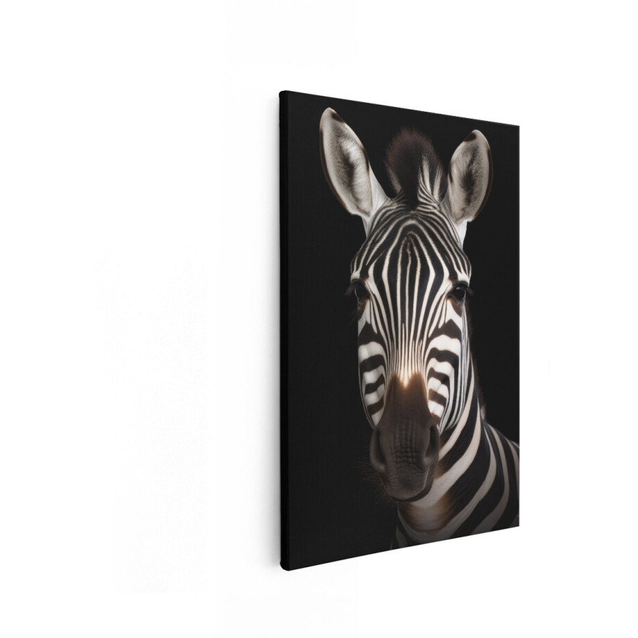 Artaza Canvas Schilderij Zebra - 40x60 cm - Wanddecoratie Dieren - Muurdecoratie Zwart Wit - Decoratie Dierenkop - Schilderijen Op Canvas Artaza Canvas Schilderij Zebra - 40x60 cm - Wanddecoratie Dieren - Muurdecoratie Zwart Wit - Decoratie Dierenkop - Schilderijen Op Canvas afbeelding 1