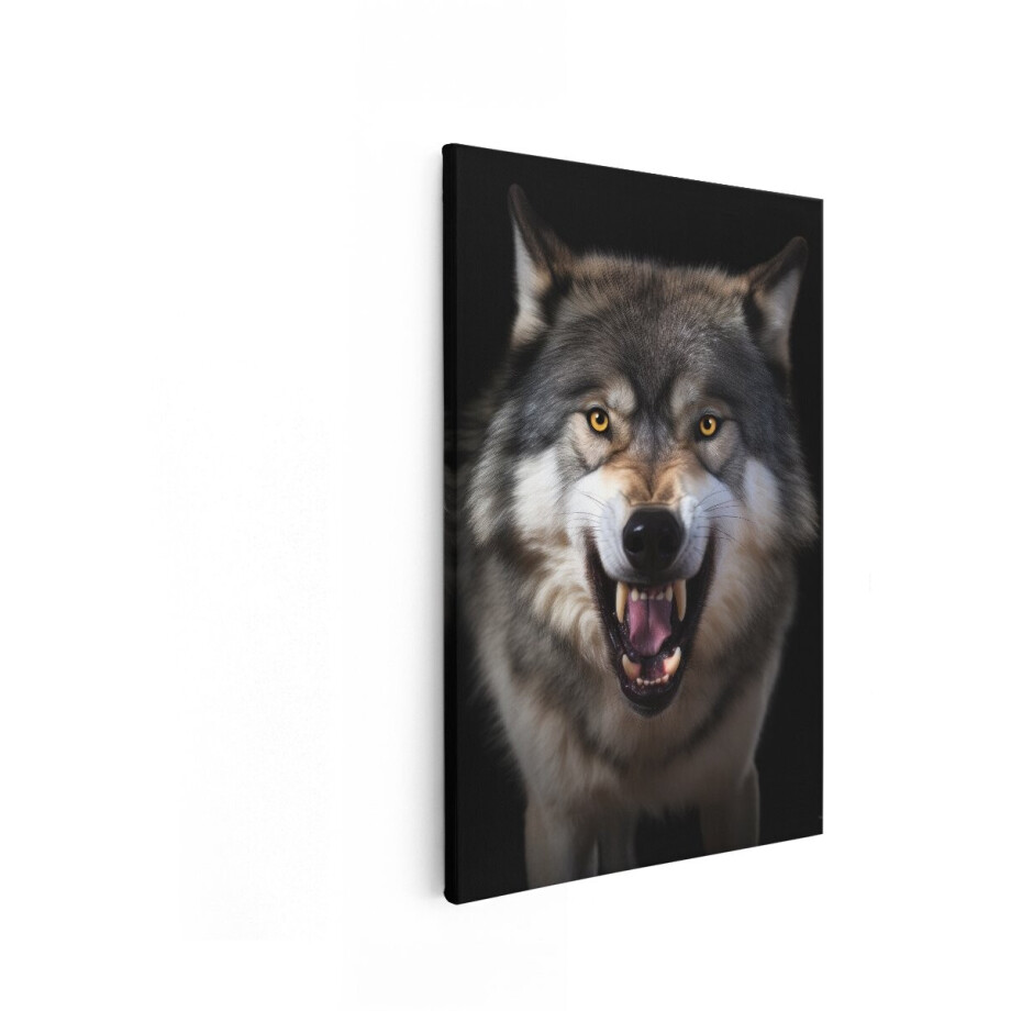 Artaza Canvas Schilderij Wolf - 60x90 cm - Wanddecoratie Dieren - Muurdecoratie Dierenkop - Decoratie Zwart - Schilderijen Op Canvas Artaza Canvas Schilderij Wolf - 60x90 cm - Wanddecoratie Dieren - Muurdecoratie Dierenkop - Decoratie Zwart - Schilderijen Op Canvas afbeelding 1