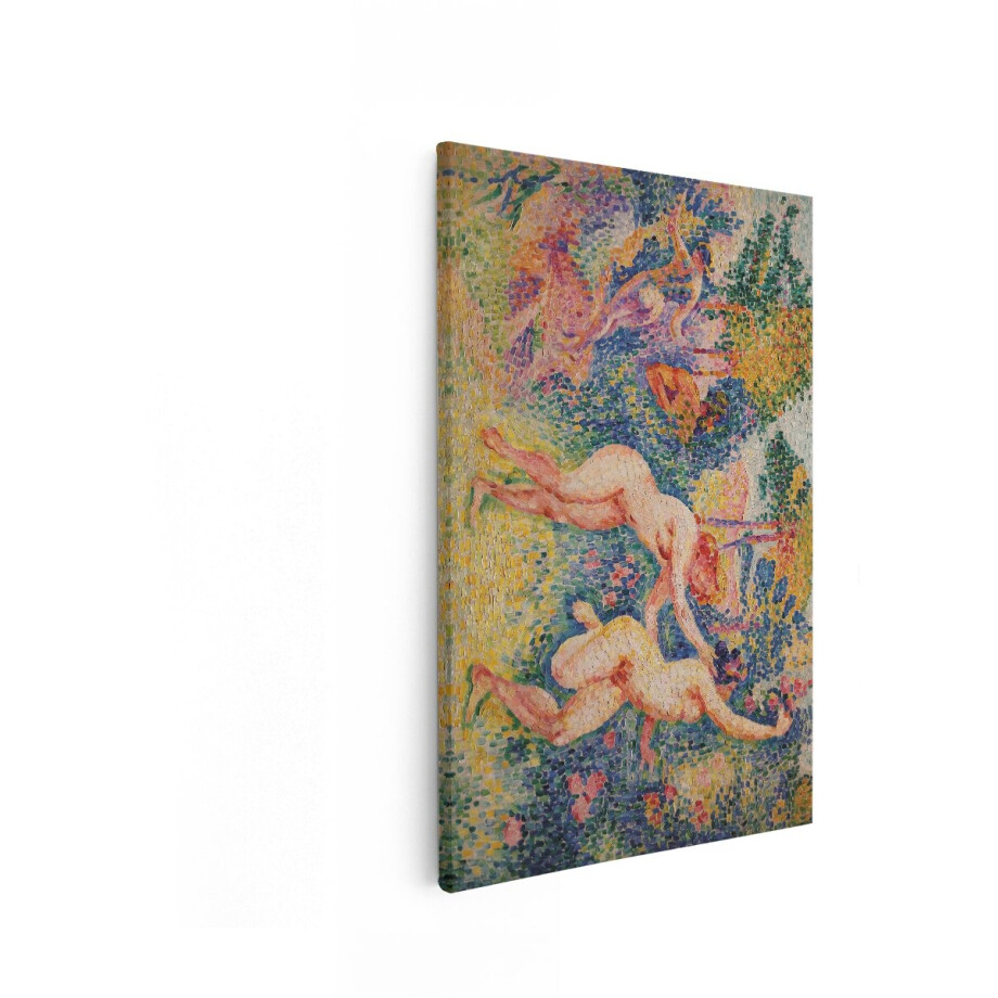 Artaza Canvas Schilderij Naakte Vrouw - 60x90 cm - Wanddecoratie Kleurrijk - Muurdecoratie Impressionisme - Decoratie Woonkamer - Kamer Accessoires afbeelding 1