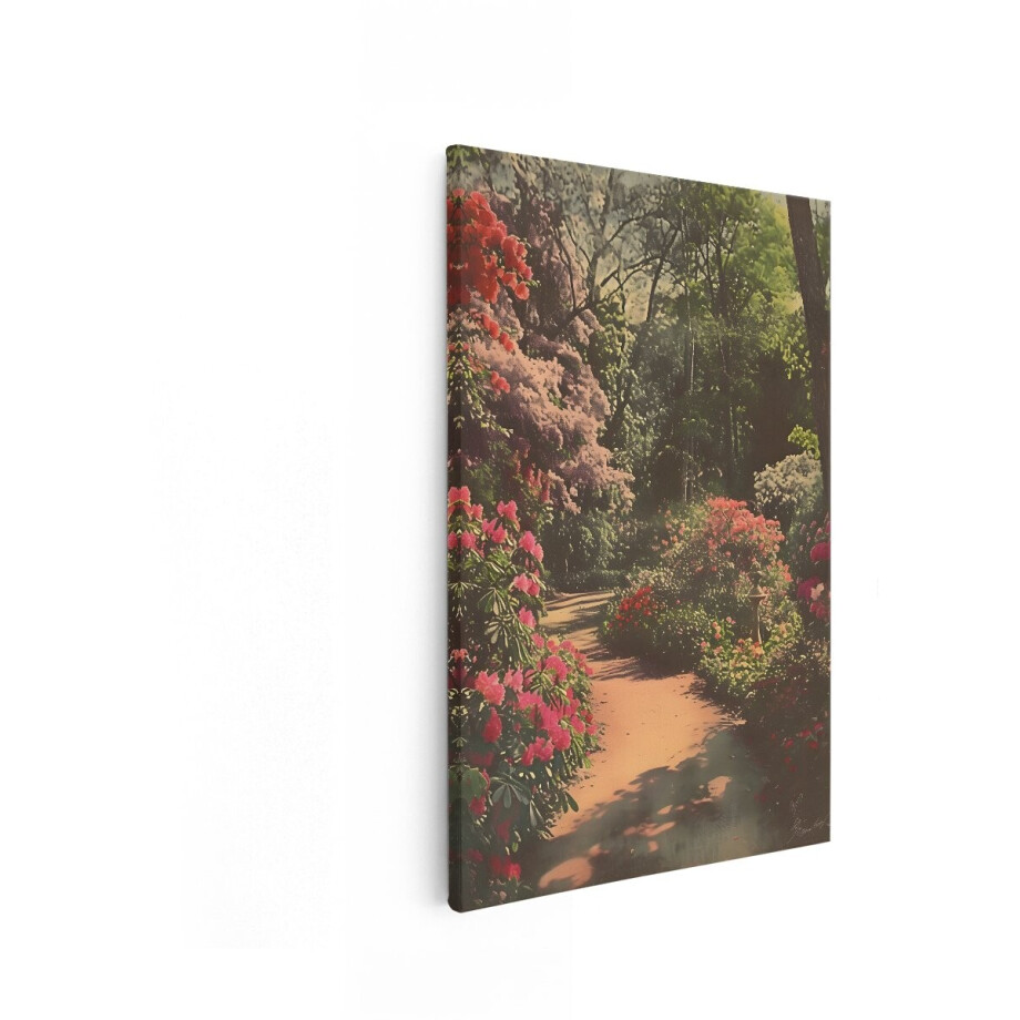 Artaza Canvas Schilderij Een Kronkelend Tuinpad Omringd door Bloeiende Rododendrons in Volle Zon - 80x120 cm - Groot - Wanddecoratie Woonkamer - Schilderijen - Muurdecoratie Artaza Canvas Schilderij Een Kronkelend Tuinpad Omringd door Bloeiende Rododendrons in Volle Zon - 80x120 cm - Groot - Wanddecoratie Woonkamer - Schilderijen - Muurdecoratie afbeelding 1