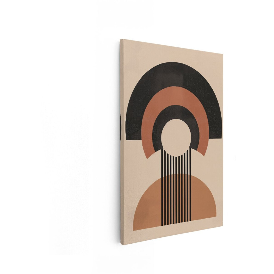 Artaza Canvas Schilderij Abstract - 40x60 cm - Wanddecoratie Boho - Muurdecoratie Geometrisch Modern - Decoratie Woonkamer Terracotta afbeelding 1