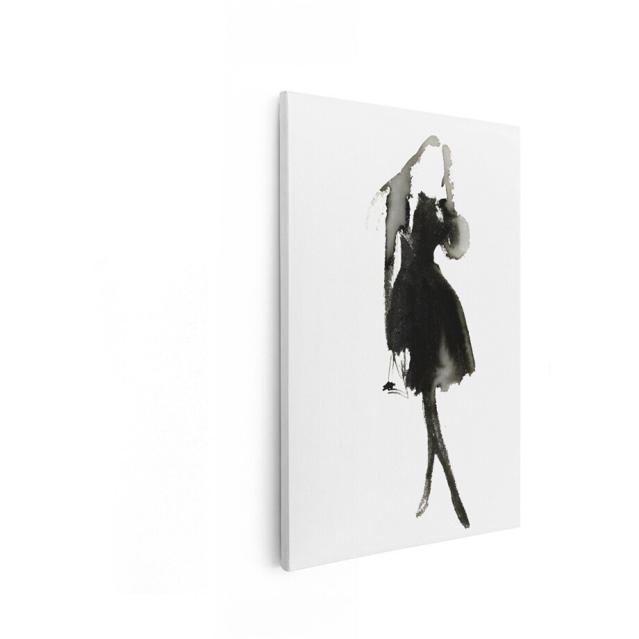 Artaza Canvas Schilderij Abstracte Aquarelillustratie van een Vrouw in een Zwarte Jurk met Tas - 60x90 cm - Wanddecoratie Woonkamer - Schilderijen - Muurdecoratie Artaza Canvas Schilderij Abstracte Aquarelillustratie van een Vrouw in een Zwarte Jurk met Tas - 60x90 cm - Wanddecoratie Woonkamer - Schilderijen - Muurdecoratie afbeelding 1