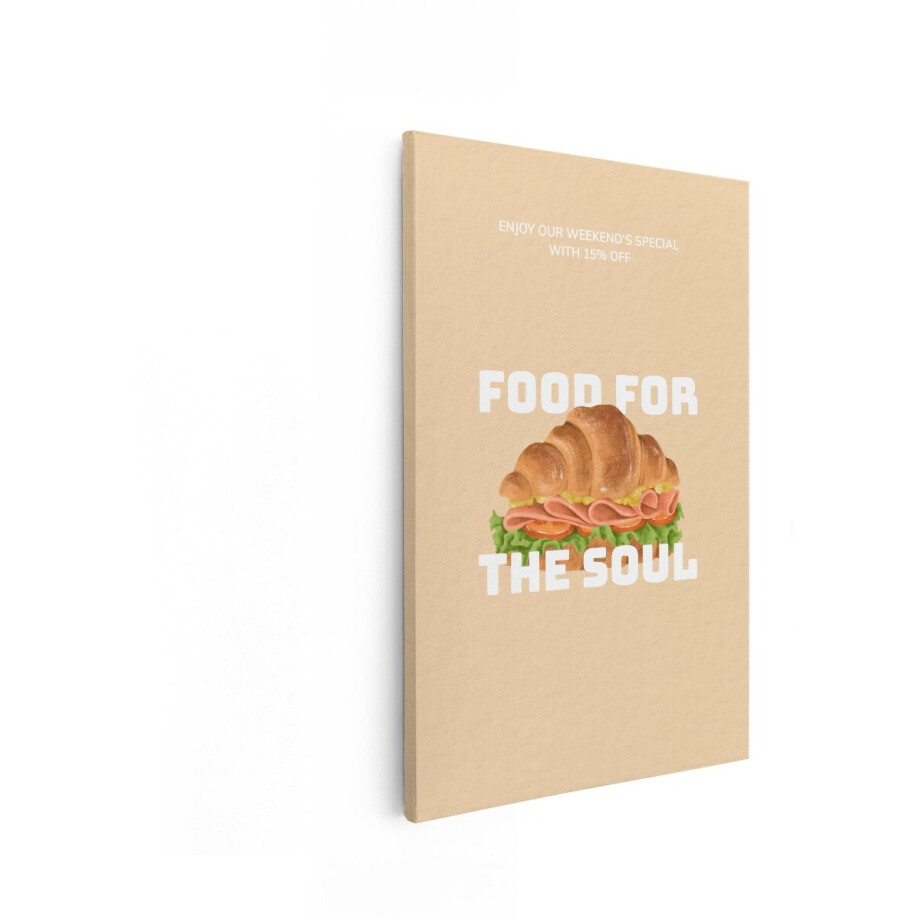 Artaza Canvas Schilderij Geniet van ons Weekendaanbod met 15% Korting op Heerlijke Broodjes - 60x90 cm - Wanddecoratie Woonkamer - Schilderijen - Muurdecoratie afbeelding 1