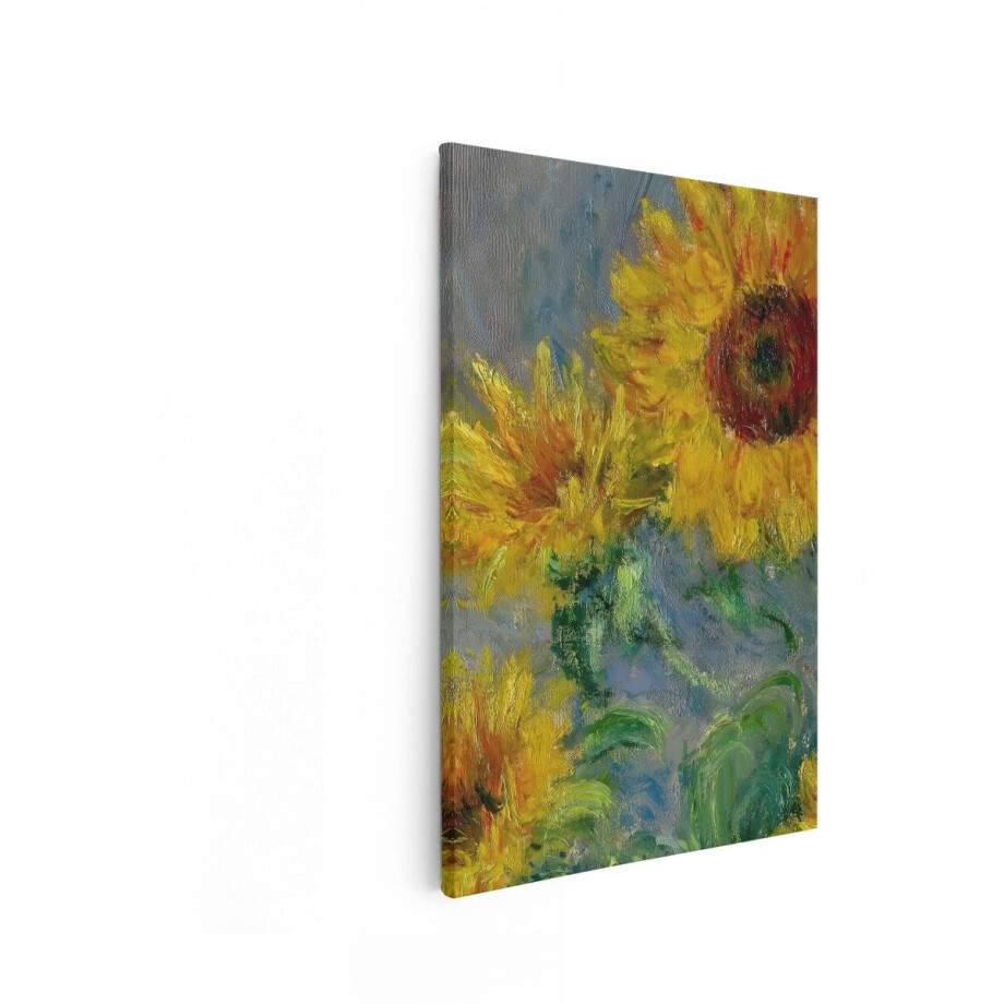 Artaza Canvas Schilderij Zonnebloemen - 60x90 cm - Wanddecoratie Bloemen - Muurdecoratie Van Gogh - Decoratie Stilleven Woonkamer afbeelding 1