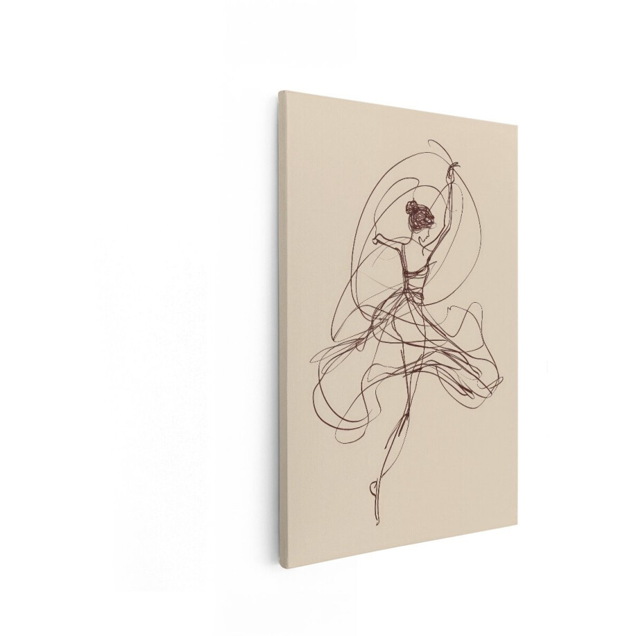 Artaza Canvas Schilderij Ballerina - 60x90 cm - Wanddecoratie Line Art - Muurdecoratie Danseres - Decoratie Vrouw Minimalistisch Artaza Canvas Schilderij Ballerina - 60x90 cm - Wanddecoratie Line Art - Muurdecoratie Danseres - Decoratie Vrouw Minimalistisch afbeelding 1