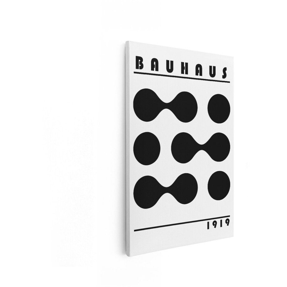 Artaza Canvas Schilderij Bauhaus 1919-Logo met Abstracte Vormen en Typografie - 40x60 cm - Wanddecoratie Woonkamer - Schilderijen - Muurdecoratie afbeelding 1