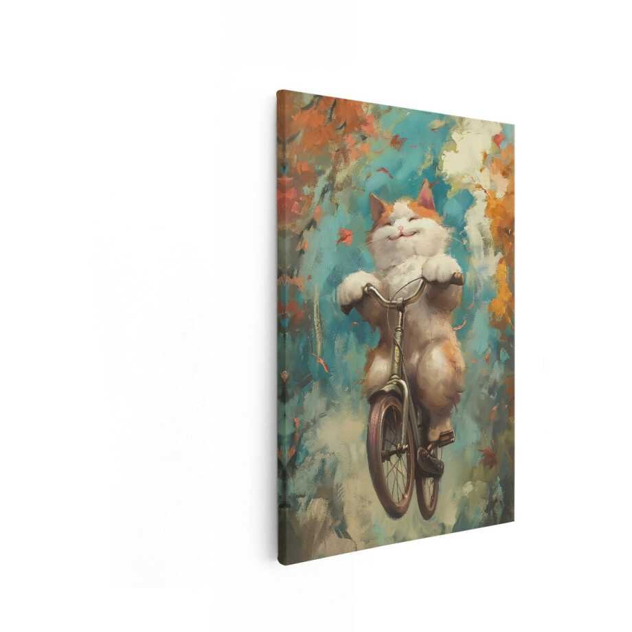 Artaza Canvas Schilderij Vrolijke Kat - 20x30 cm - Wanddecoratie Jongenskamer - Muurdecoratie Herfstbladeren - Schilderijen Op Canvas Artaza Canvas Schilderij Vrolijke Kat - 20x30 cm - Wanddecoratie Jongenskamer - Muurdecoratie Herfstbladeren - Schilderijen Op Canvas afbeelding 1