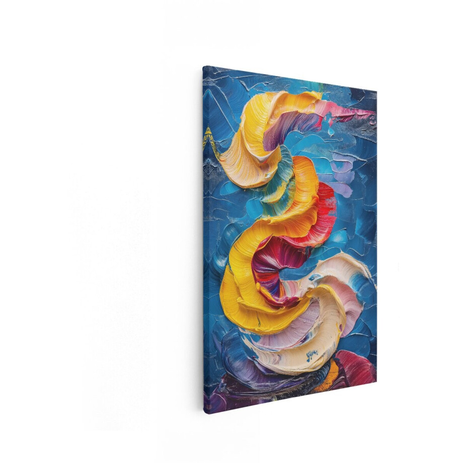 Artaza Canvas Schilderij Abstract 3D - 20x30 cm - Wanddecoratie Organisch - Muurdecoratie Modern - Kleurrijk Relief Schilderijen Op Canvas afbeelding 1