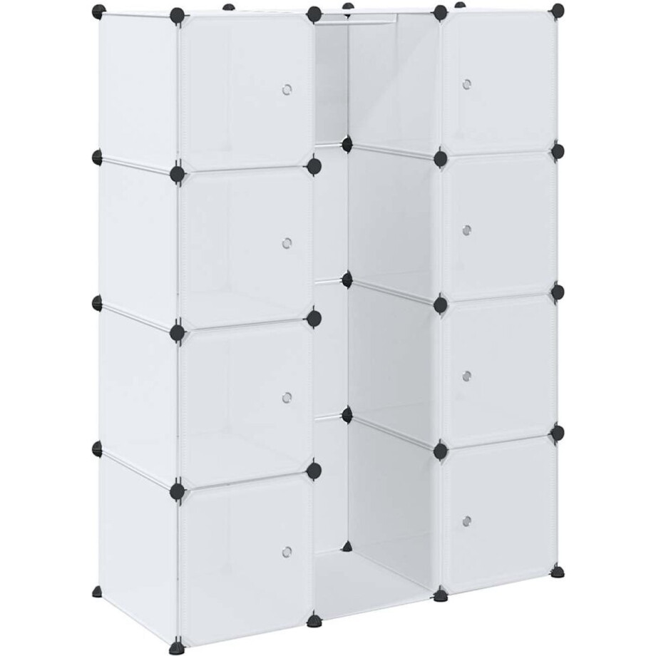 vidaXL - Kast - met - 9 - compartimenten - modulair - 109x36,5x143 - cm - wit vidaXL - Kast - met - 9 - compartimenten - modulair - 109x36,5x143 - cm - wit afbeelding 1