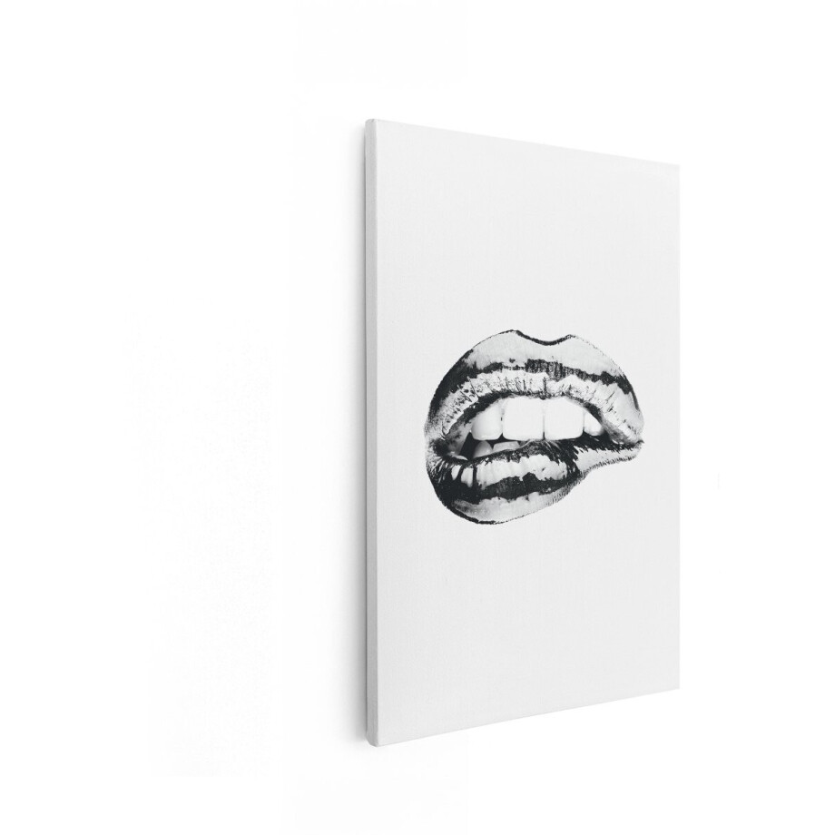 Artaza Canvas Schilderij Zwart Wit - 20x30 cm - Wanddecoratie Lippen - Muurdecoratie Vrouw - Decoratie Gezicht - Schilderijen Op Canvas Artaza Canvas Schilderij Zwart Wit - 20x30 cm - Wanddecoratie Lippen - Muurdecoratie Vrouw - Decoratie Gezicht - Schilderijen Op Canvas afbeelding 1