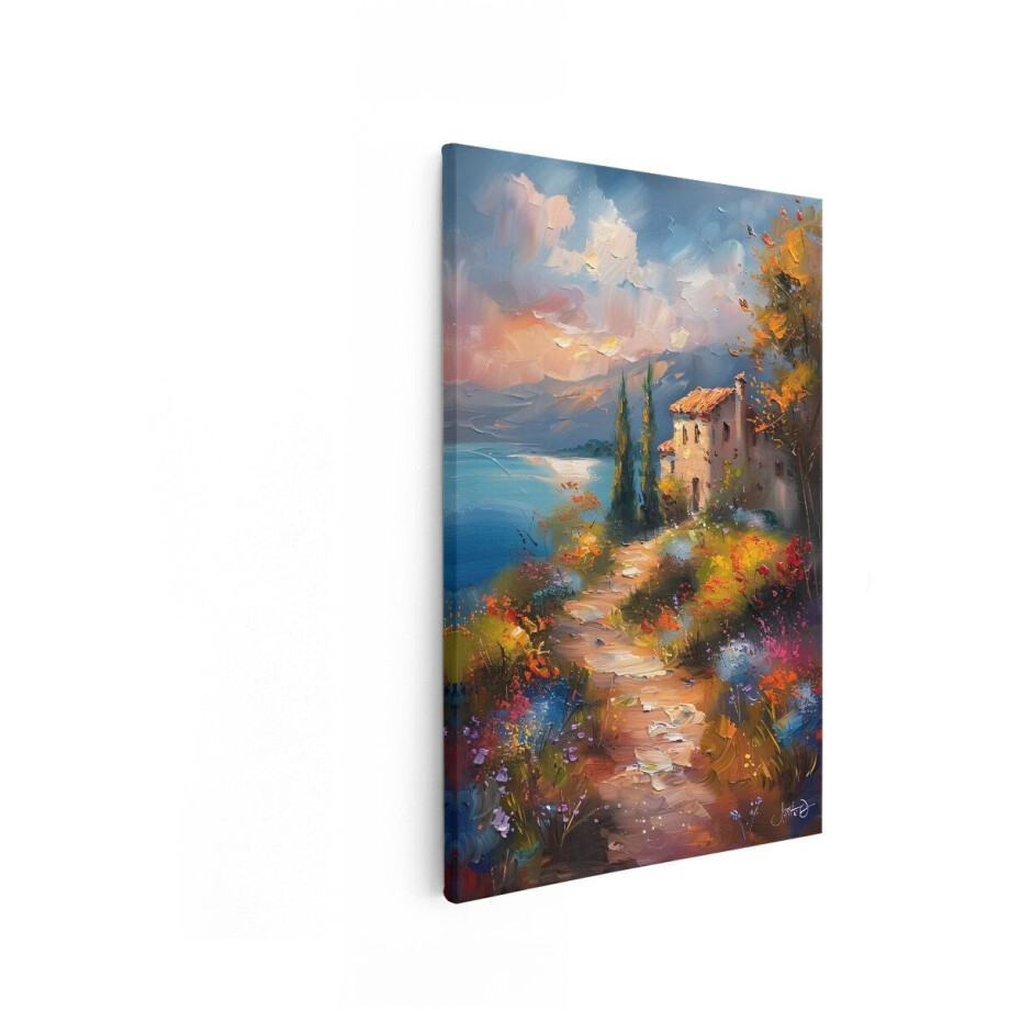Artaza Canvas Schilderij Toscaans Landschap - 60x90 cm - Wanddecoratie Mediterrane Villa - Muurdecoratie Bloemen - Decoratie Kust Artaza Canvas Schilderij Toscaans Landschap - 60x90 cm - Wanddecoratie Mediterrane Villa - Muurdecoratie Bloemen - Decoratie Kust afbeelding 1
