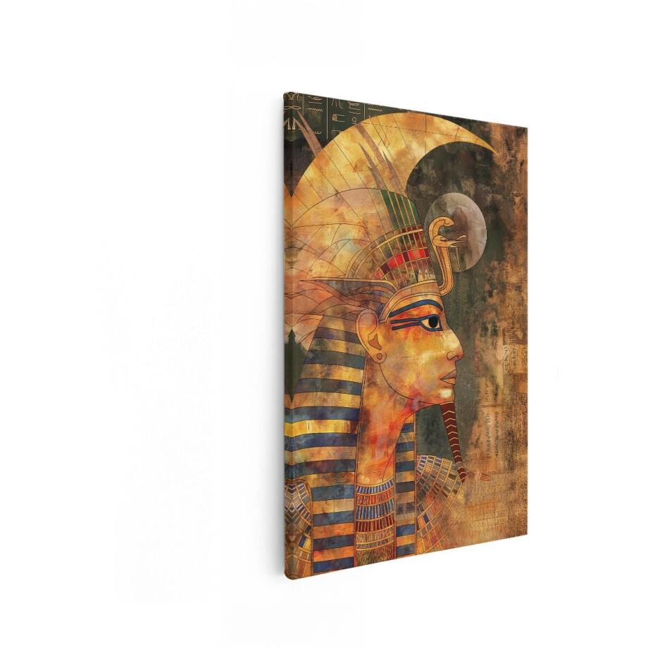 Artaza Canvas Schilderij Farao - 60x90 cm - Wanddecoratie Egypte - Muurdecoratie Goud - Decoratie Portret Hiërogliefen Artaza Canvas Schilderij Farao - 60x90 cm - Wanddecoratie Egypte - Muurdecoratie Goud - Decoratie Portret Hiërogliefen afbeelding 1