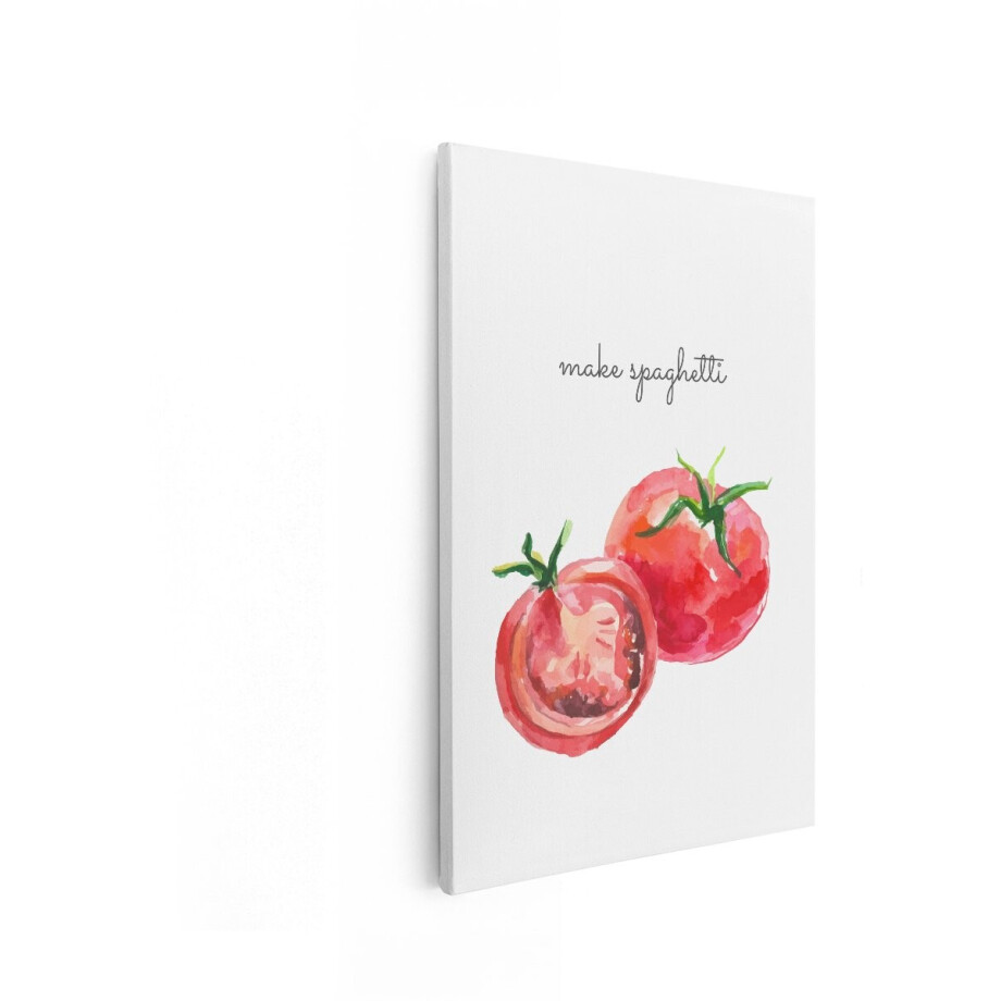 Artaza Canvas Schilderij Tomaten - 60x90 cm - Wanddecoratie Keuken - Muurdecoratie Make Spaghetti - Decoratie Italiaans - Schilderijen Op Canvas afbeelding 1
