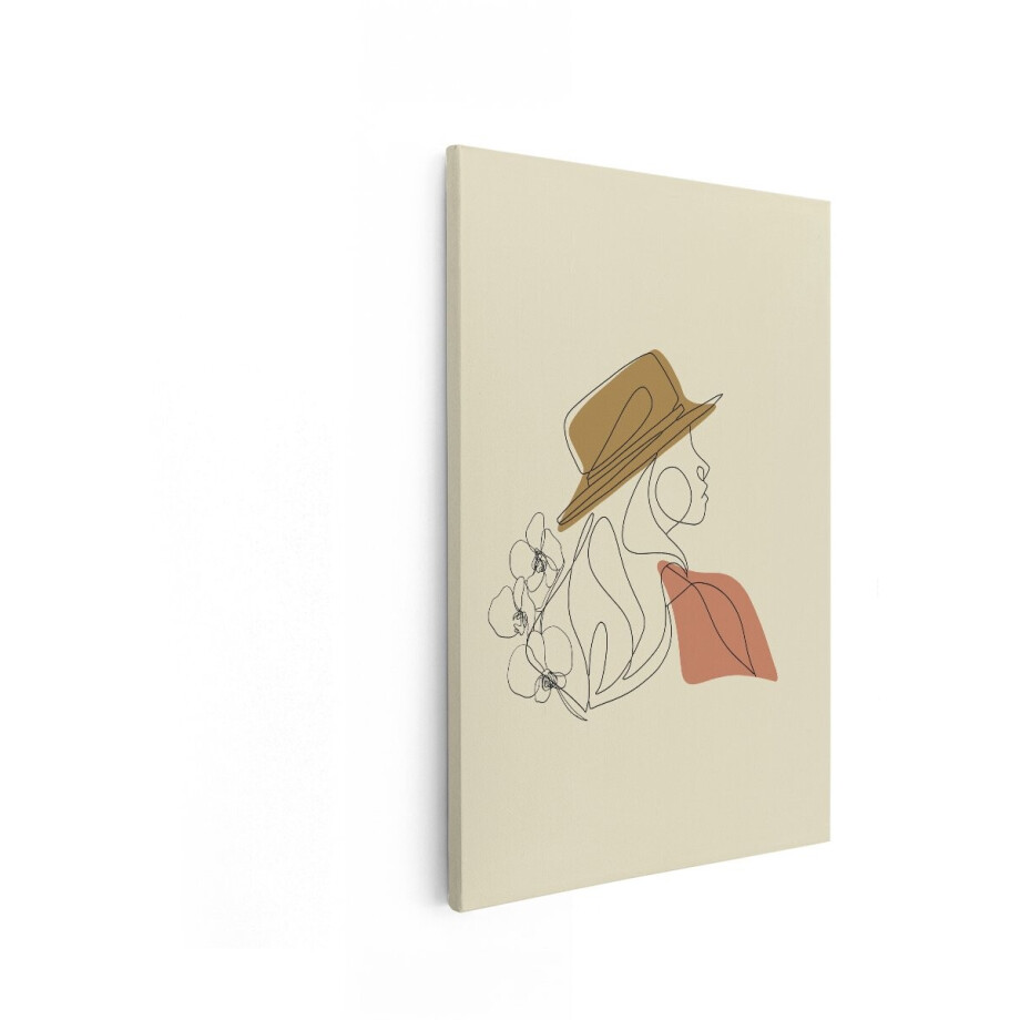 Artaza Canvas Schilderij Abstracte Vrouw - 40x60 cm - Wanddecoratie Line Art - Muurdecoratie Boho - Decoratie Vrouw Met Hoed Artaza Canvas Schilderij Abstracte Vrouw - 40x60 cm - Wanddecoratie Line Art - Muurdecoratie Boho - Decoratie Vrouw Met Hoed afbeelding 1