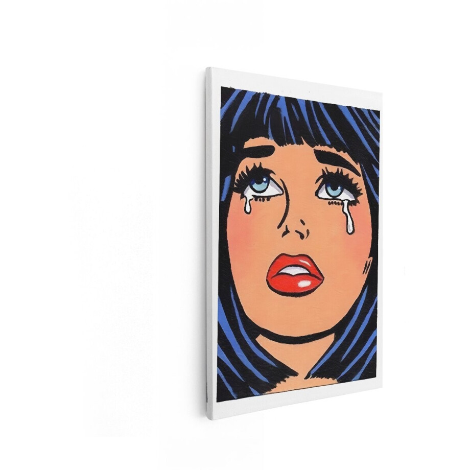 Artaza Canvas Schilderij Pop Art Vrouw - 80x120 cm - Wanddecoratie Huilende Vrouw - Muurdecoratie Retro - Decoratie Lippen Tranen Artaza Canvas Schilderij Pop Art Vrouw - 80x120 cm - Wanddecoratie Huilende Vrouw - Muurdecoratie Retro - Decoratie Lippen Tranen afbeelding 1