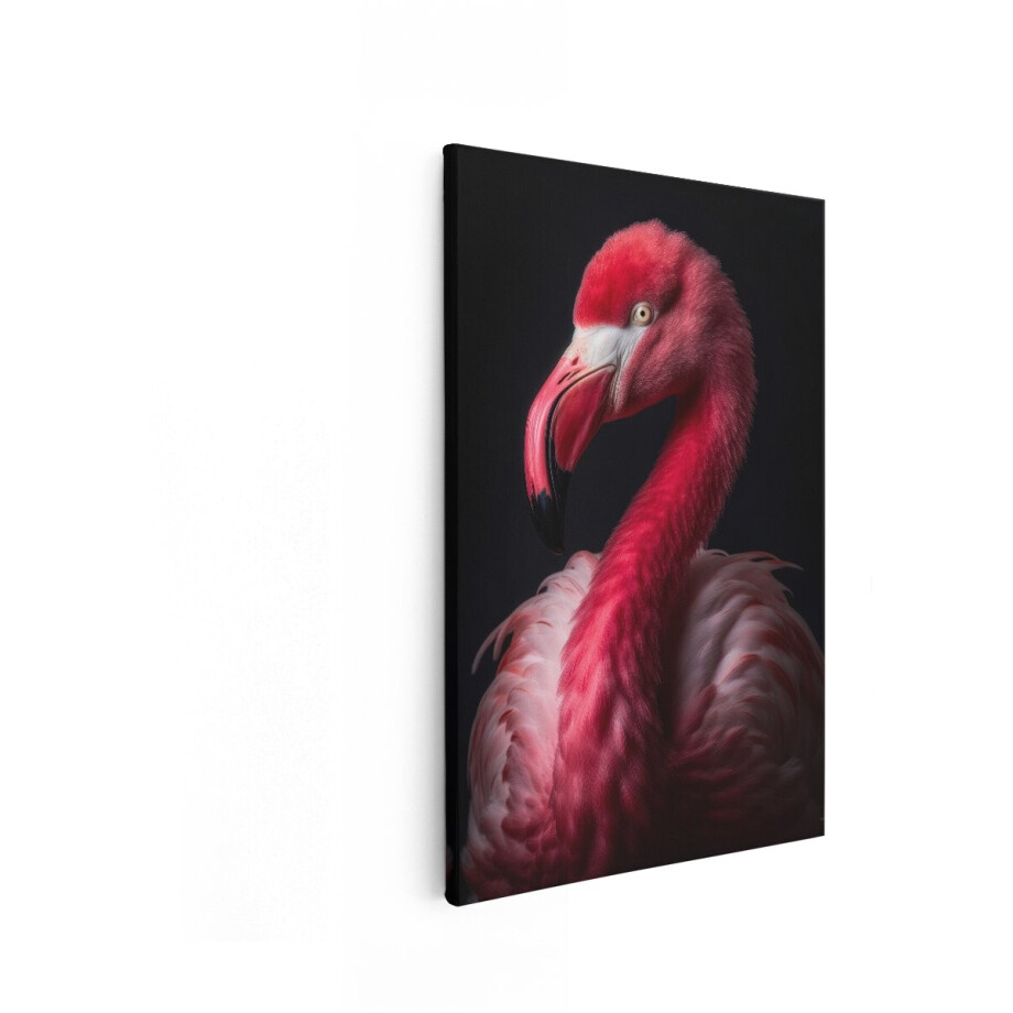 Artaza Canvas Schilderij Close-Up Portret van een Felroze Flamingo met een Zwarte Achtergrond - 40x60 cm - Wanddecoratie Woonkamer - Schilderijen - Muurdecoratie Artaza Canvas Schilderij Close-Up Portret van een Felroze Flamingo met een Zwarte Achtergrond - 40x60 cm - Wanddecoratie Woonkamer - Schilderijen - Muurdecoratie afbeelding 1