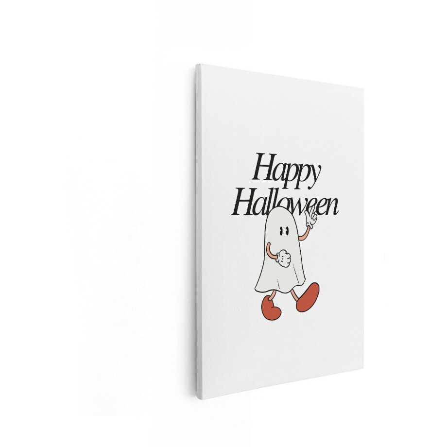 Artaza Canvas Schilderij Geest - 40x60 cm - Wanddecoratie Halloween - Muurdecoratie Cartoon Spook - Decoratie Kinderkamer Retro afbeelding 1