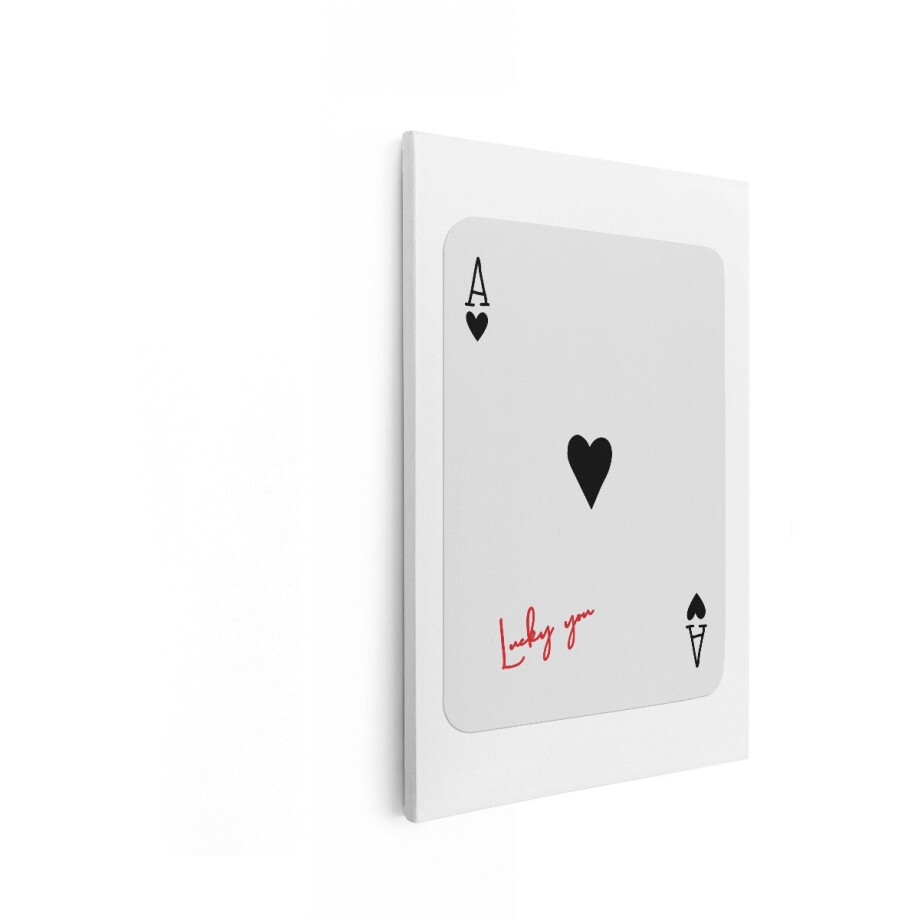 Artaza Canvas Schilderij Speelkaart Hart - 20x30 cm - Wanddecoratie Lucky You - Muurdecoratie Minimalistisch - Kamer Accessoires Tekst Artaza Canvas Schilderij Speelkaart Hart - 20x30 cm - Wanddecoratie Lucky You - Muurdecoratie Minimalistisch - Kamer Accessoires Tekst afbeelding 1