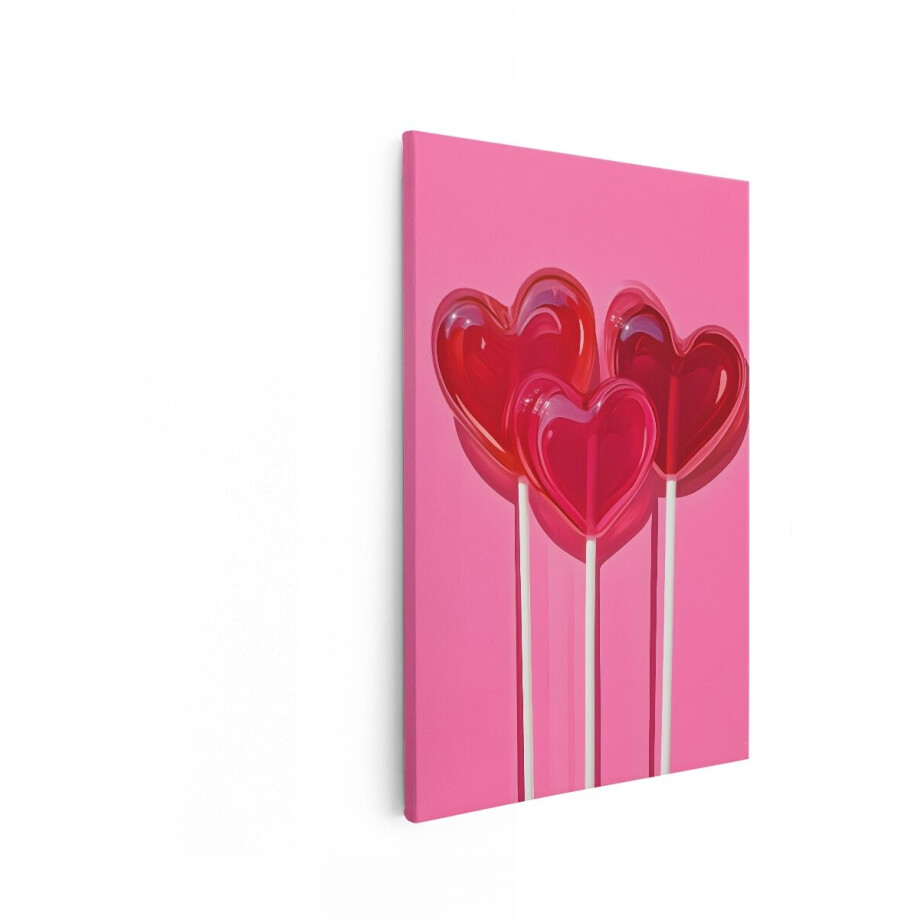 Artaza Canvas Schilderij Hart Lolly - 60x90 cm - Wanddecoratie Liefde - Muurdecoratie Roze - Schilderijen Op Canvas Romantiek Artaza Canvas Schilderij Hart Lolly - 60x90 cm - Wanddecoratie Liefde - Muurdecoratie Roze - Schilderijen Op Canvas Romantiek afbeelding 1