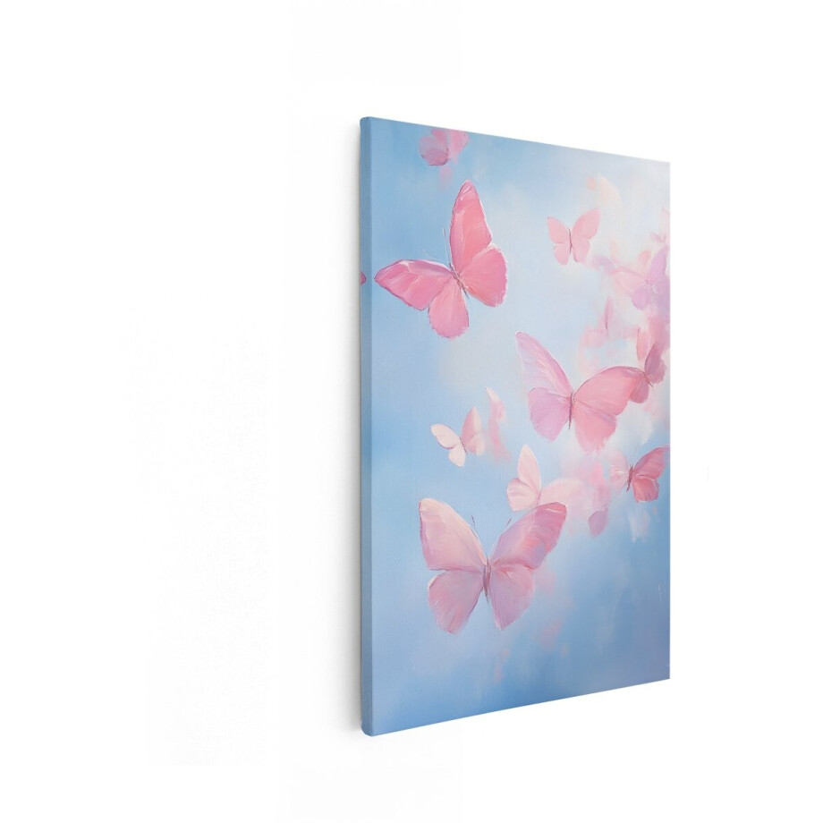 Artaza Canvas Schilderij Vlinders - 60x90 cm - Wanddecoratie Kinderkamer - Muurdecoratie Babykamer - Decoratie Roze Vlinders Artaza Canvas Schilderij Vlinders - 60x90 cm - Wanddecoratie Kinderkamer - Muurdecoratie Babykamer - Decoratie Roze Vlinders afbeelding 1