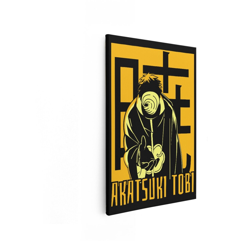 Artaza Canvas Schilderij Akatsuki Tobi Anime Karakterillustratie met Gedurfde Grafische Stijl - 80x120 cm - Groot - Wanddecoratie Woonkamer - Schilderijen - Muurdecoratie afbeelding 1