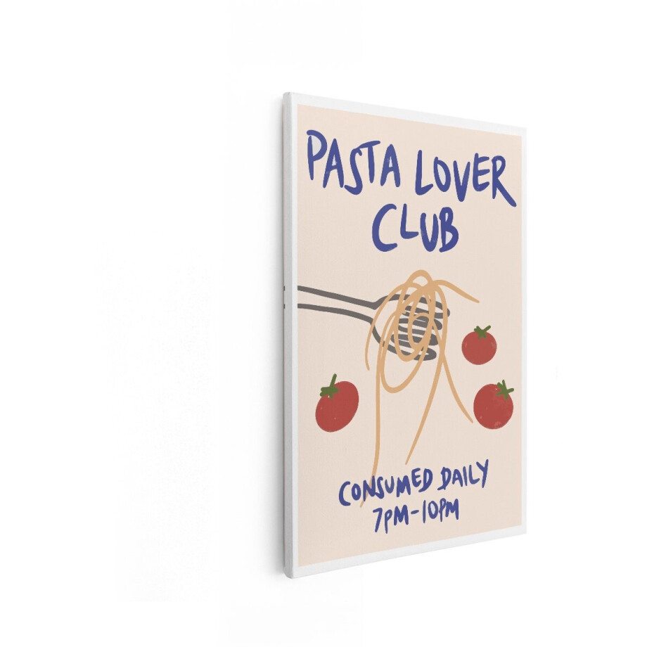 Artaza Canvas Schilderij Pasta Lover Club - 80x120 cm - Wanddecoratie Keuken - Muurdecoratie Spaghetti - Schilderij Met Tekst Tomaten Artaza Canvas Schilderij Pasta Lover Club - 80x120 cm - Wanddecoratie Keuken - Muurdecoratie Spaghetti - Schilderij Met Tekst Tomaten afbeelding 1