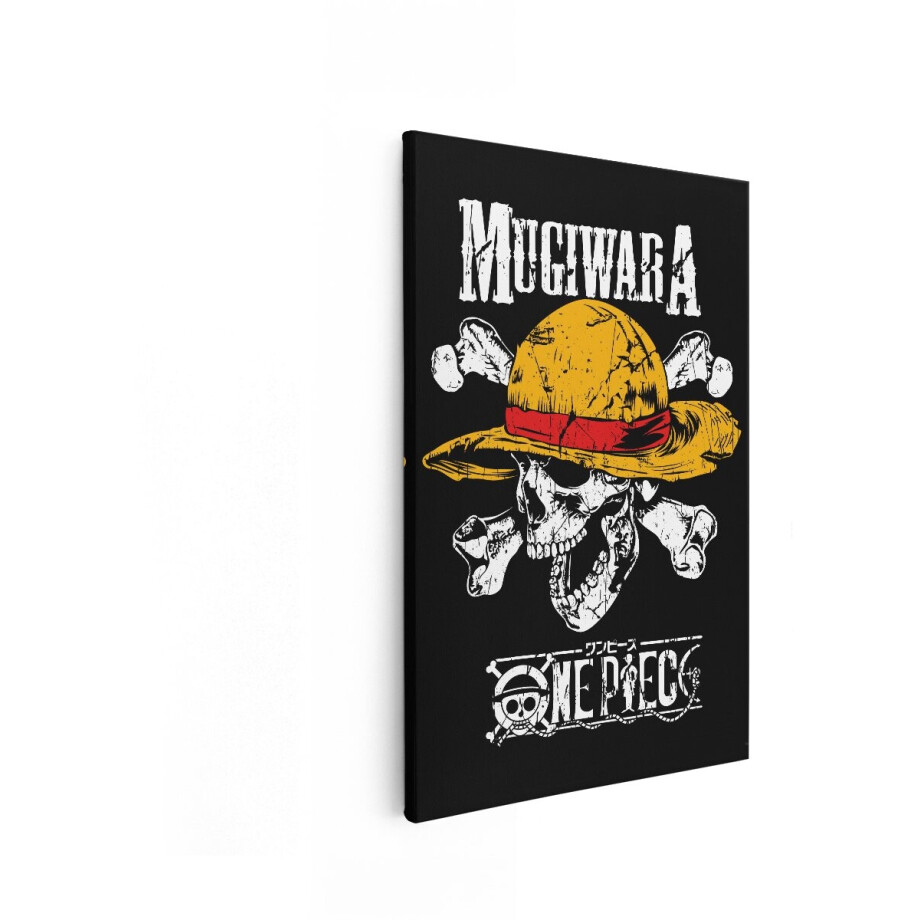 Artaza Canvas Schilderij One Piece - 80x120 cm - Wanddecoratie Mugiwara - Muurdecoratie Anime - Schedel Decoratie Jongenskamer afbeelding 1