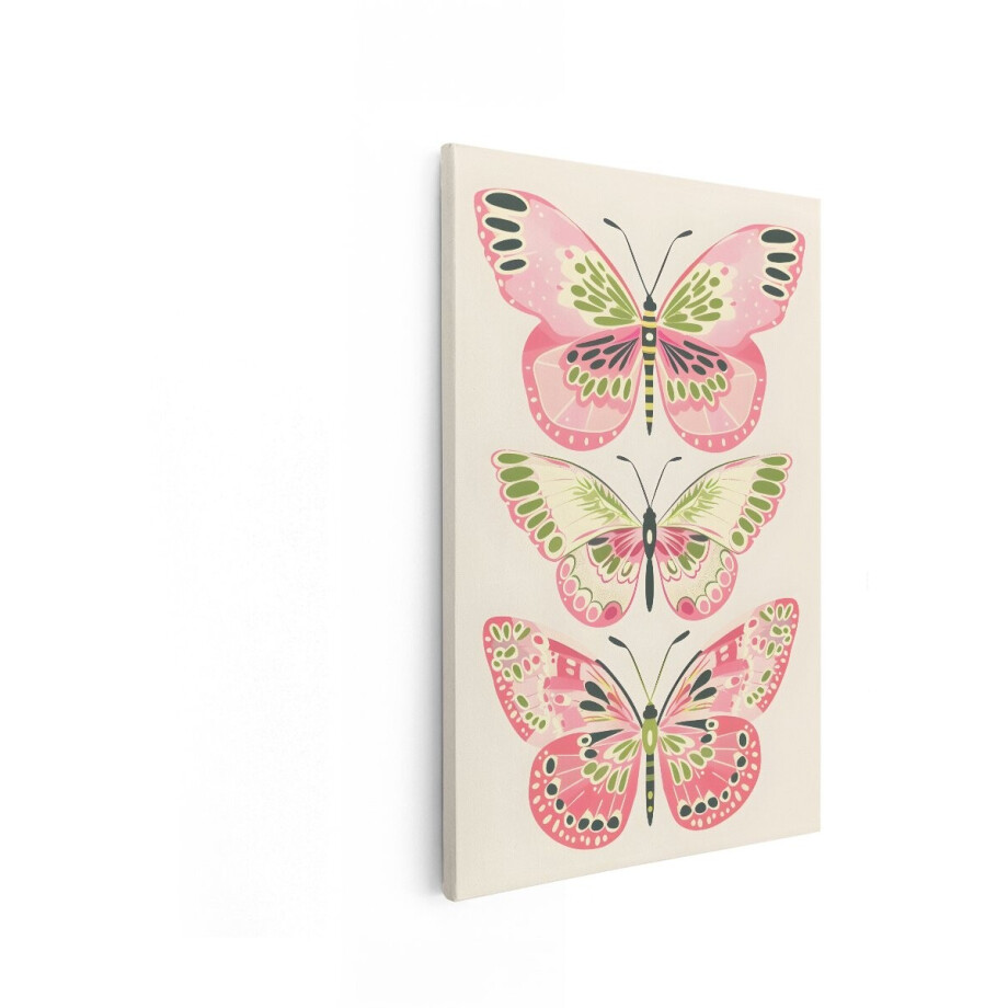Artaza Canvas Schilderij Vlinders - 60x90 cm - Wanddecoratie Kinderkamer - Muurdecoratie Boho - Decoratie Vlinder - Roze Artaza Canvas Schilderij Vlinders - 60x90 cm - Wanddecoratie Kinderkamer - Muurdecoratie Boho - Decoratie Vlinder - Roze afbeelding 1