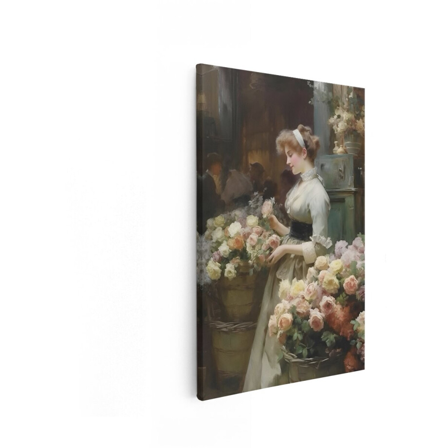 Artaza Canvas Schilderij Vrouw Met Bloemen - 40x60 cm - Wanddecoratie Bloemen - Muurdecoratie Rozen - Vintage Schilderij Romantisch Artaza Canvas Schilderij Vrouw Met Bloemen - 40x60 cm - Wanddecoratie Bloemen - Muurdecoratie Rozen - Vintage Schilderij Romantisch afbeelding 1