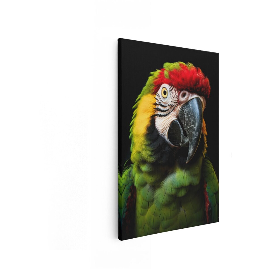 Artaza Canvas Schilderij Ara - 80x120 cm - Wanddecoratie Papegaai - Muurdecoratie Vogels - Decoratie Dieren - Kleurrijk afbeelding 1