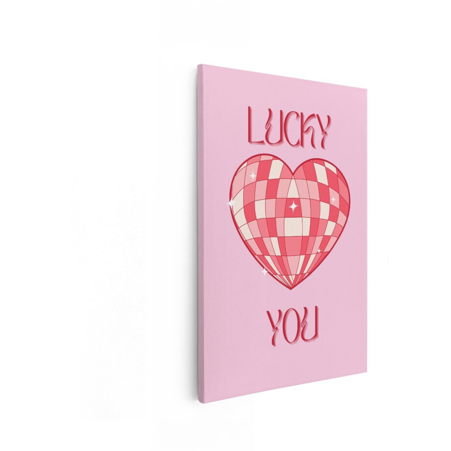 Artaza Canvas Schilderij Hart - 40x60 cm - Wanddecoratie Lucky You - Muurdecoratie Discobal - Schilderij Roze Liefde Artaza Canvas Schilderij Hart - 40x60 cm - Wanddecoratie Lucky You - Muurdecoratie Discobal - Schilderij Roze Liefde afbeelding 1
