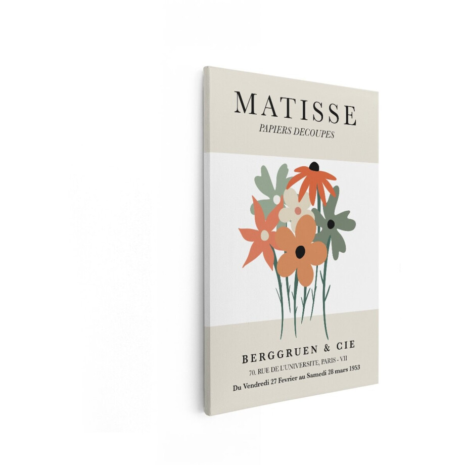 Artaza Canvas Schilderij Henri Matisse Papiers Découpés Tentoonstellingsposter met Kleurrijke Abstracte Bloemen - 40x60 cm - Wanddecoratie Woonkamer - Schilderijen - Muurdecoratie afbeelding 1