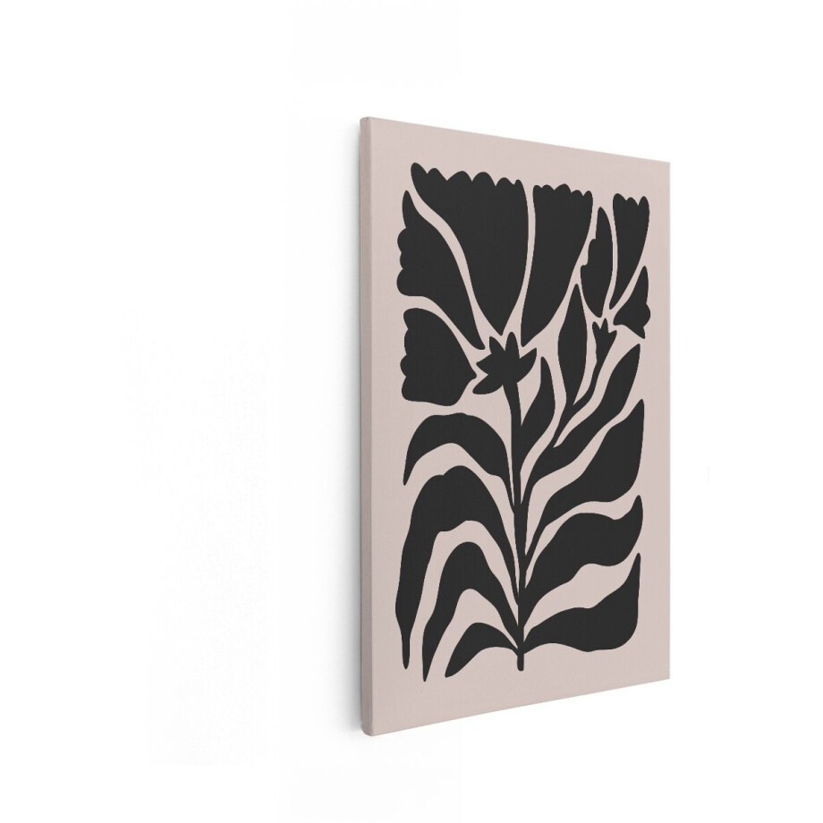 Artaza Canvas Schilderij Bloemen - 20x30 cm - Wanddecoratie Abstract - Muurdecoratie Boho - Decoratie Zwart Woonkamer - Kamer Accessoires afbeelding 1