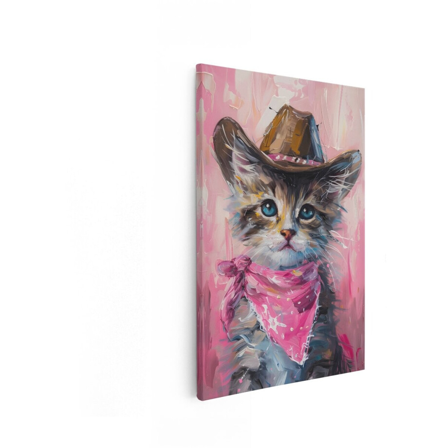Artaza Canvas Schilderij Katje Met Bandana - 20x30 cm - Wanddecoratie Dieren - Muurdecoratie Kinderkamer - Schilderijen Op Canvas - Roze Artaza Canvas Schilderij Katje Met Bandana - 20x30 cm - Wanddecoratie Dieren - Muurdecoratie Kinderkamer - Schilderijen Op Canvas - Roze afbeelding 1