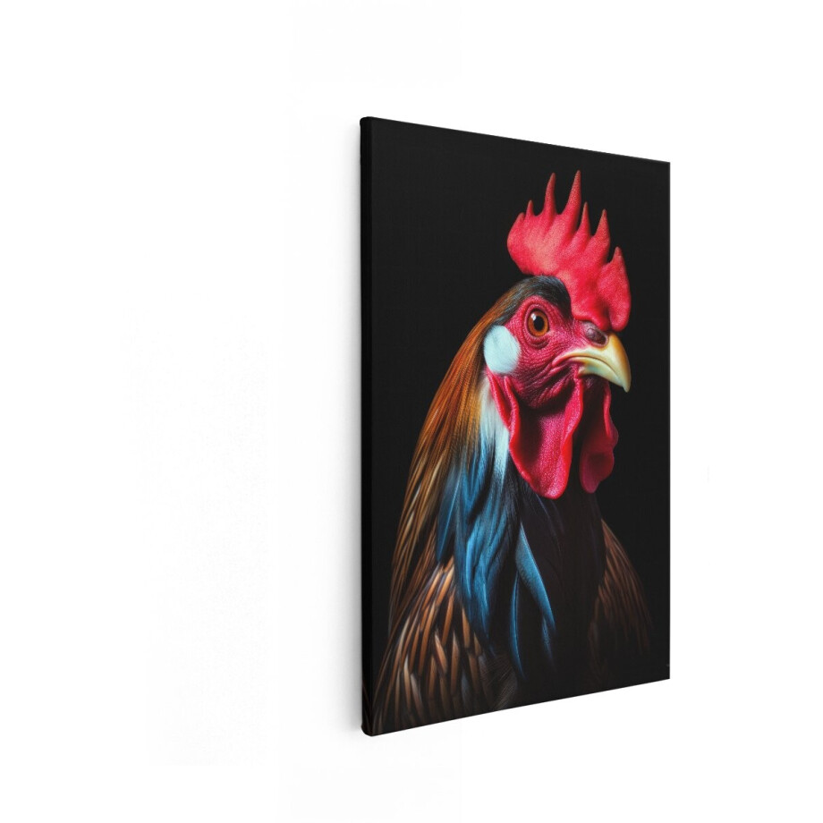 Artaza Canvas Schilderij Haan - 60x90 cm - Wanddecoratie Dieren - Muurdecoratie Vogels - Decoratie Kleurrijk Portret - Zwart Artaza Canvas Schilderij Haan - 60x90 cm - Wanddecoratie Dieren - Muurdecoratie Vogels - Decoratie Kleurrijk Portret - Zwart afbeelding 1