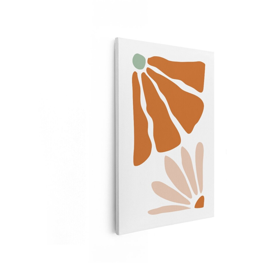 Artaza Canvas Schilderij Abstract - 20x30 cm - Wanddecoratie Bloemen Boho - Muurdecoratie Aardetinten - Schilderijen Op Canvas afbeelding 1
