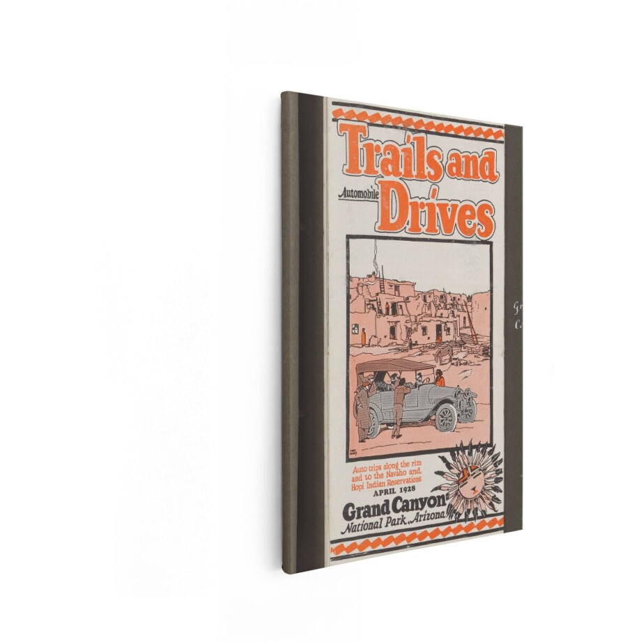 Artaza Canvas Schilderij Autopaden en -Ritten: Grand Canyon National Park Arizona 1928 - 80x120 cm - Groot - Wanddecoratie Woonkamer - Schilderijen - Muurdecoratie afbeelding 1