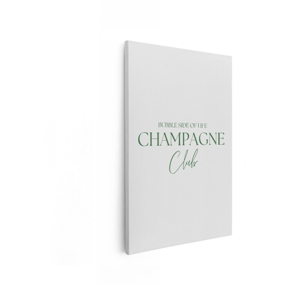 Artaza Canvas Schilderij Champagne - 60x90 cm - Wanddecoratie Tekst - Muurdecoratie Quote - Decoratie Groen - Schilderijen Op Canvas afbeelding 1