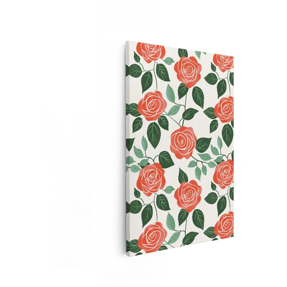 Artaza Canvas Schilderij Rozen Patroon - 40x60 cm - Wanddecoratie Rode Bloemen - Muurdecoratie Bloemenprint - Decoratie Woonkamer Artaza Canvas Schilderij Rozen Patroon - 40x60 cm - Wanddecoratie Rode Bloemen - Muurdecoratie Bloemenprint - Decoratie Woonkamer afbeelding 1